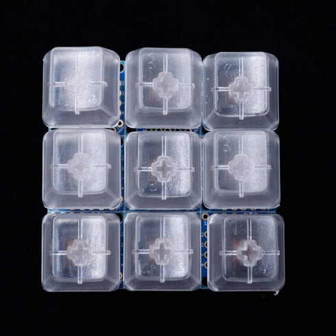 Key Switch Breakout Prototype PCB Board with 5 Pins Black Switches Key Click with R2 Keycap Compatible with Mechanical Keyboard(Packaged 9 sets)