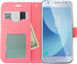 Image Flip Wallet Case + Tempered Glass Screen Protector for Samsung Galaxy J7 (2018), J7 Refine, J7 Star, J7V 2nd Gen.