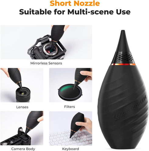 K&F Concept Soft Tip Strong Air Blower, Single Air Intake Camera Lens Blower with Short Nozzle for Digital SLR