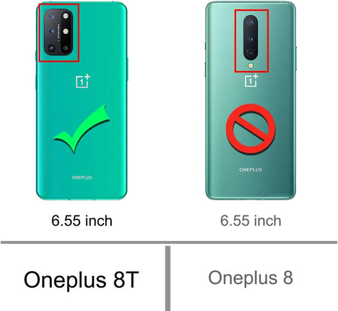 Osophter Case for Oneplus 8T, Shock-Absorption Flexible TPU Rubber Cover with Screen Protector