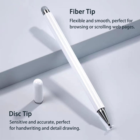 Stylus Pens for Touch Screens, 2 in 1 Disc & Fiber Tip Stylus Pen with Magnetic Adsorption, Compatible with All Touch