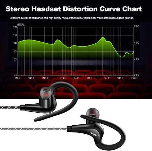 Docooler Wired in-Ear Waterproof Earphones, Stereo Super Bass Headphones with Mic for Sports (Green)