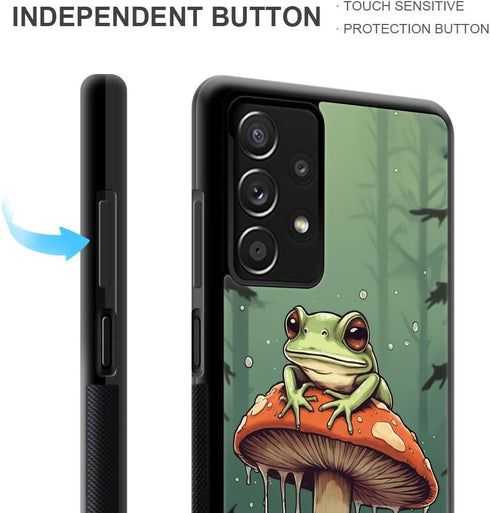 Cute Frog Mushroom Forest Phone Case for Samsung Galaxy A32 5G, Dustproof Full-Body Case for Women Girls