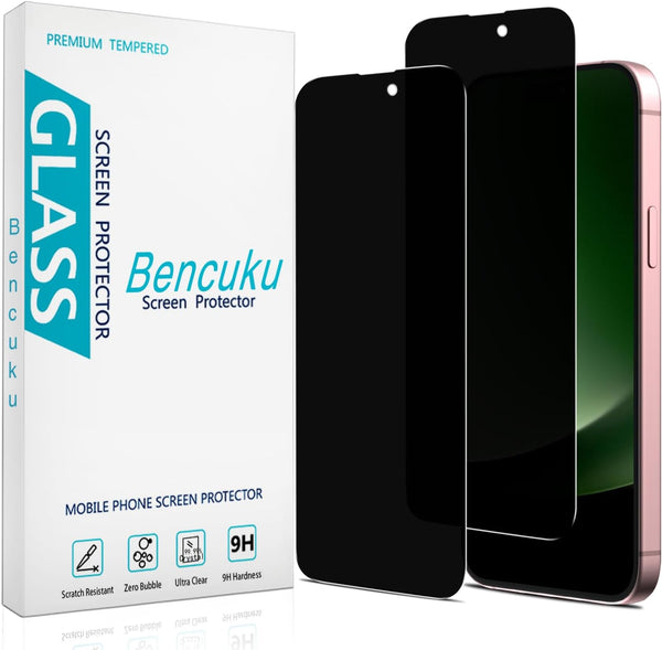 (2 Pack) Privacy Screen Protector for iPhone 15 Plus, Anti-Spy Tempered Glass 6.7-inch, Bubble Free, Anti Scratch