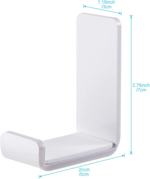4 Pieces Headphone Hanger Hook Wall Mount with Adhesive Glues, Acrylic Holder for General Purpose Game Headphones