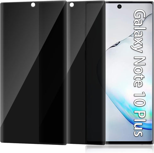 2 Pack Anti-Spy Tempered Glass Privacy Screen Protector for Samsung Galaxy Note10 Plus 5G, 9H Hardness, Case Friendly.