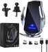 Wireless Car Charger Phone Holder Mount, 15W Fast Charging Auto Clamping for All Android Smartphones (Silver)