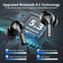 Wireless Earbud, Bluetooth Headphones 5.3 Stereo Bass Earphones 2023 Noise Cancelling 40H Dual Mic Call Earbud in-Ear USB-C LED Display IP7 Waterproof Sport Headset for Android iOS