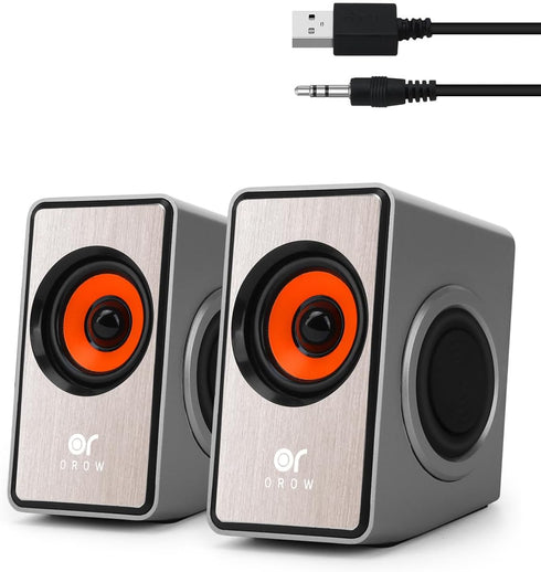 OROW 12W Computer Speaker with Volume Control, USB Powered, Dual Diaphragm for PC/Laptop/iMac