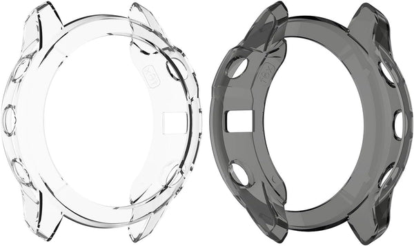 RuenTech Case Cover for Garmin Fenix 6X/6X Pro - TPU Protective Case Frame for Fenix 6X Smart Watch in Black &