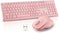 Wireless Silent Keyboard Mouse Combo, Ultra-Slim USB Set with Water-Dropping Keycaps, 12 Shortcuts, 2.4GHz Connection