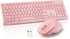 Wireless Silent Keyboard Mouse Combo, Ultra-Slim USB Set with Water-Dropping Keycaps, 12 Shortcuts, 2.4GHz Connection