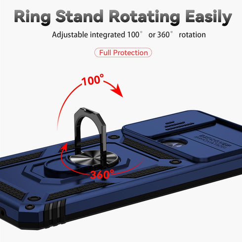 SMKY Moto G Pure Phone Case, Military Grade 16ft Drop Tested with Screen Protectors, Camera Cover, Magnetic Kickstand,