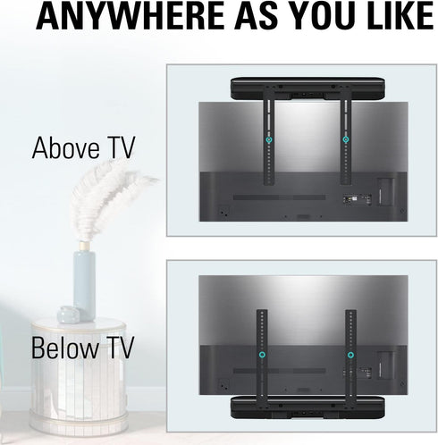 Mounting Dream Soundbar Mount for SONOS Beam - Easy Access Design with Sliding Block