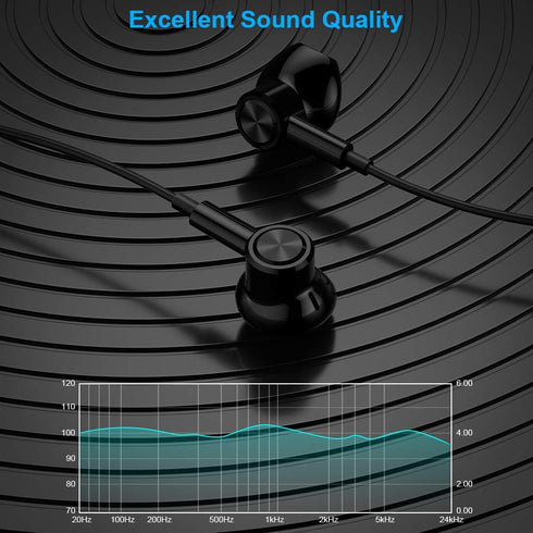 3.5mm Earbuds Noise Canceling Headphones with Microphone, Magnetic in-Ear Wired 3.5mm Jack Earphone for Moto G Power