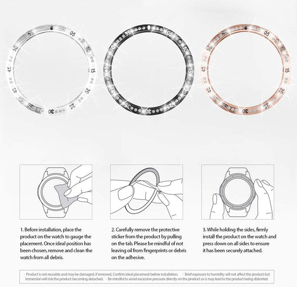 Samsung Compatible Crystal Metal Bezel Ring Protection Cover for Galaxy Watch 42mm & 46mm