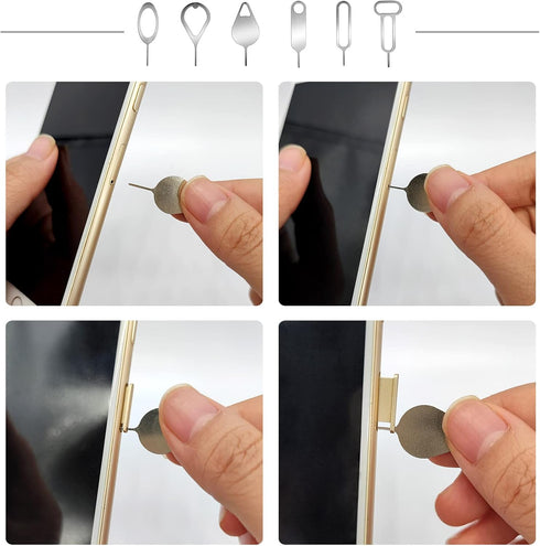 Medsuo 6pcs SIM Card Removal Tool Card Tray Eject Pins Needle Opener Ejector Needle Pin Remover for Smart Phones
