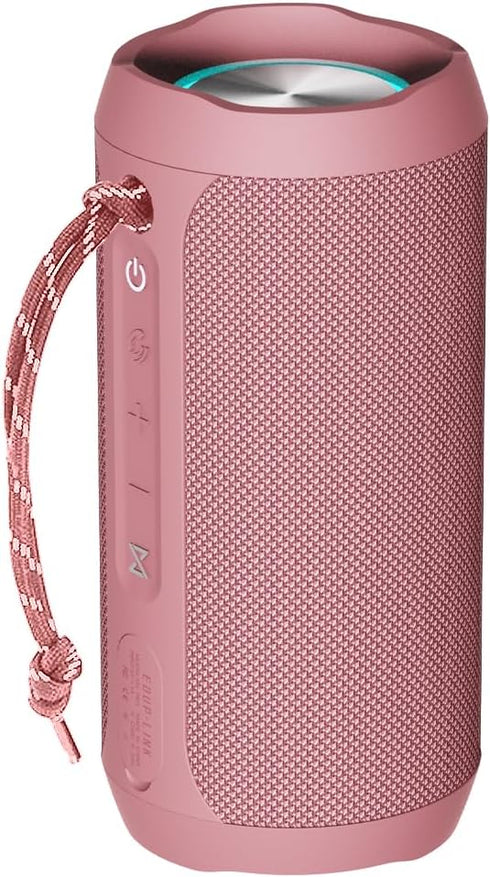 EDUPLINK Portable Bluetooth Speaker, Waterproof IPX7 Wireless Speaker, TWS Pairing Stereo, Long Playtime, Pink