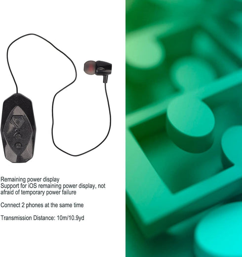 Jectse Retractable Headphones, HiFi Stereo Business Headphones with Power Display, Single Earpiece for Office