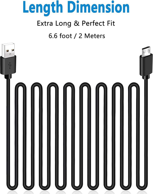 6FT Micro USB Cable for Fire Tablets (1st-8th Gen) - Compatible with HD & Kids Tablets 4th-8th, Charger Cord.