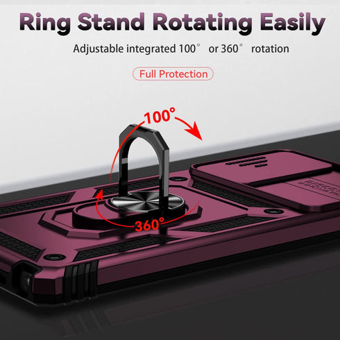 AYMECL Galaxy Note 20 Phone Case, Samsung Note 20 Case with 2 Pcs Self-Healing Film, Slide Camera Cover, Magnetic Ring