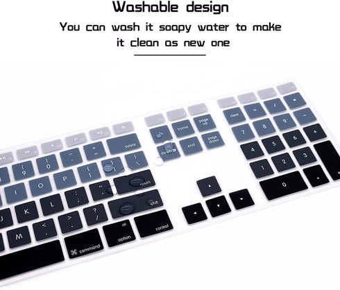 Ombre Grey Silicone Keyboard Skin Cover for iMac Wired USB Full Size Keyboard A1243 (G6 MB110LL/B, MB110LL/A)