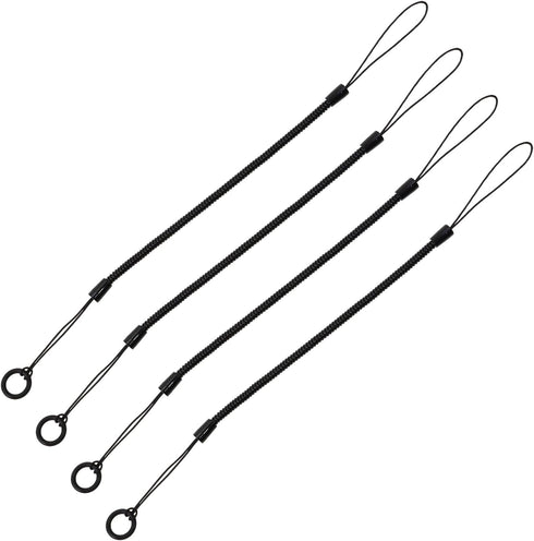 Mini Skater Plastic Elastic Tether Lanyard for Stylus Pens, 4 Pcs with Silicone Ring