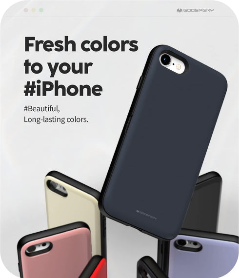 GOOSPERY Wallet Case for iPhone SE 2022/iPhone 7,8/iPhone SE - Protective Dual Layer Case with Auto Magnet Closure