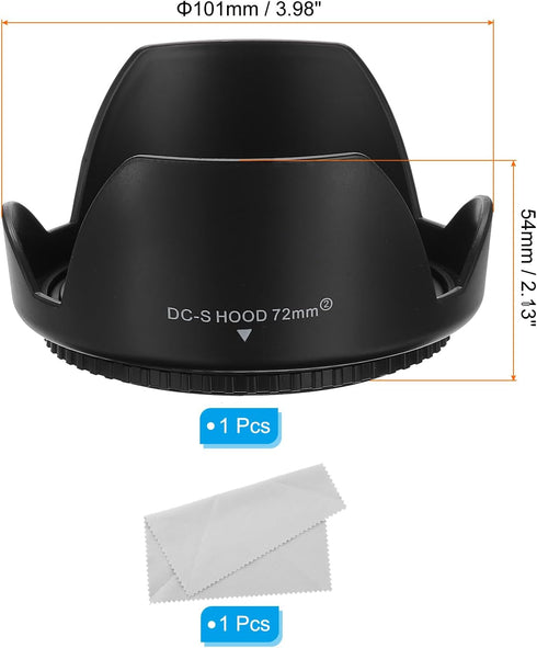 PATIKIL 72mm Camera Lens Hood, Reversible Flower Lens Hood Protector with Cloth for Anti-Reflection Blocks Excess Sunlight Enhance Photography for Nikon, for Fujifilm, for Pentax