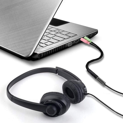 ENVEL Headset and Microphone Splitter Cable, 3.5mm Jack Audio Adapter, Y Splitter for PC