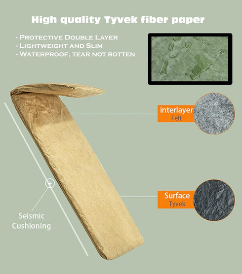 Vintage Tyvek Paper Tablet Sleeve Case, Water Repellent Bag for iPad, Surface, Galaxy Tab, 12inch Laptop Organizer