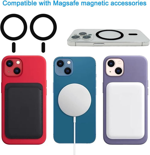 6 Pack Universal Metal Rings Sticker Compatible with MagSafe Magnetic Wireless Charger for iPhone 13 12 Pro Mini Max
