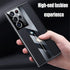 Samsung Galaxy S22 Ultra Case 5G, Luxury TPU Carbon Fiber & Leather Back Cover, Shockproof Red