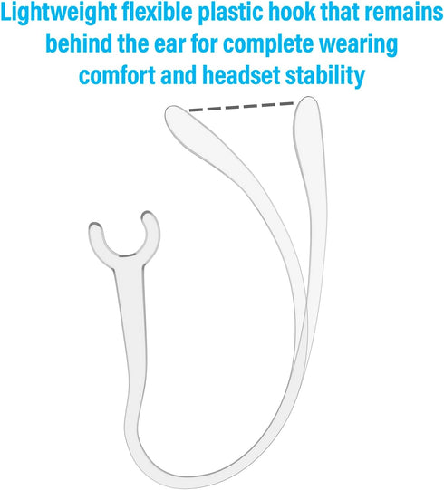 Flexible Ear Hooks for Wireless Headset 6mm Small Clamp Holder Clips, Replacement Ear Loops Earpiece Accessories, Clear, 9 Pack