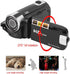 Focket 16X 2.7in 16MP 128GB Digital Zoom Video Camera Camcorder, LCD Screen Digital Camera Recorder Vlogging Camera