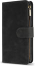 ZZXX Wallet Case for Samsung Galaxy S22 Ultra, Premium Soft PU Leather Zipper Flip Folio with Card Slot, Black