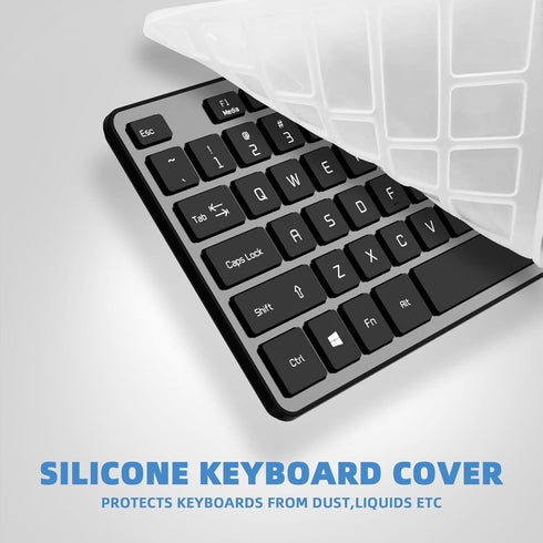 Wired USB Keyboard, Comfortable Quiet Chocolate Keys, Ultra-Slim QWERTY Layout for PC, Windows 11/10/8/7, KB1430 - Gray