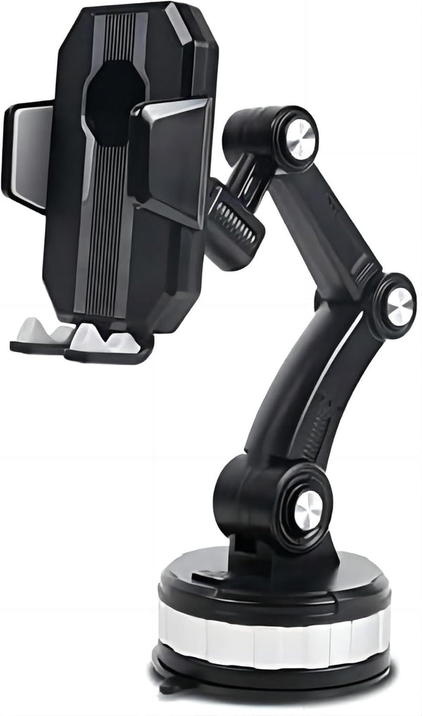 Car Phone Mount - Versatile Dashboard Suction Phone Holder, Universal Fit for Trucks and Cars, Black