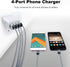 Sicodo USB Wall Charger 4 Ports Cube 2 Pack 4.8Amp Adapter Compatible with iPhone, Samsung Galaxy