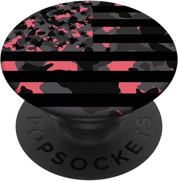 Phones Pop out USA American Flag Pink Grey Hunting Camo PopSockets PopGrip: Swappable Grip for Phones & Tablets