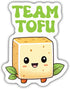 Vegan Stickers Veganer Decals Team Tofu Vinyl Stickers, Weather-Resistant Sticker for Water