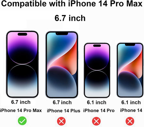 3 PCS Anti-Blue Privacy Tempered Glass Suit for iPhone 14 Pro Max, Anti-Spy Screen Protector, 9H Hardness Anti-scratch