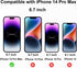 2 Pack 360° Privacy Tempered Glass for iPhone 14 Pro Max/iPhone 15 Plus - Anti-Spy, 9H Hardness, 6.7" Screen Protector.