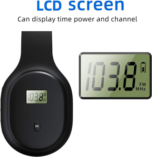 Rechargeable Portable Personal FM Radio Headphones with Best Reception, Wireless Headset for Jogging, Mowing, Cycling