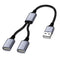 USB Y Splitter Cable: 1 Male to 2 Female USB Extension for Charger & Data Transfer - Compatible with Car, Laptop, TV,