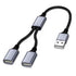 USB Y Splitter Cable: 1 Male to 2 Female USB Extension for Charger & Data Transfer - Compatible with Car, Laptop, TV,