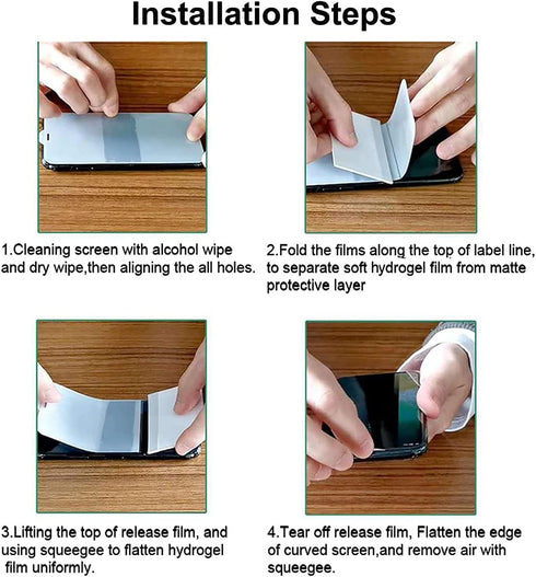 2-Pack Upgraded Hydrogel Screen Protector for iPhone 13/13 Pro, iPhone 14 (6.1"), Non-breakable Flexible TPU & Case