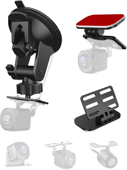 Rear Camera Mount (2 Pcs), Universal Adjustable Back Windshield Camera Mount, Dash Cam Rearview Camera Bracket for Car