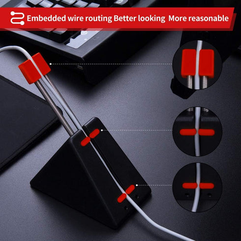 Hotline Games Mouse Bungee Mouse Cord Clip Cord Management System Fixer Holder for Esports FPS Game (3.0 Black) by Hotline Games