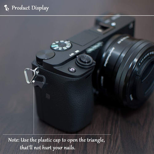 Lug Ring Camera Strap Triangle Split Ring Hook Plastic Cap Compatible with All Brand D-SLR Rangefinder Mirrorless Camera W/Round Eyelet(2 Pair)